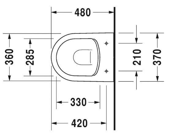 Duravit Me by Starck Compact Rimless v&aelig;gh&aelig;ngt toilet m/wondergliss - Hvid mat