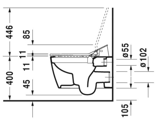 Duravit ME by Starck Rimless hængeskål til sensowash sæde Duravit ME by Starck Rimless hængeskål til sensowash sæde