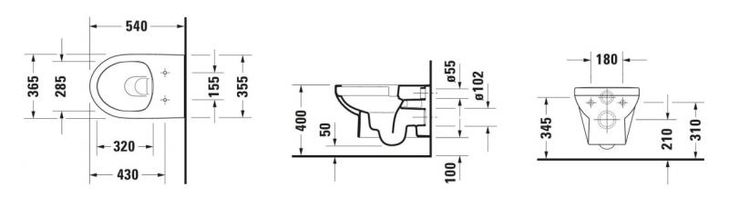 Duravit No. 1 væghængt toilet Rimless Duravit No. 1 væghængt toilet Rimless