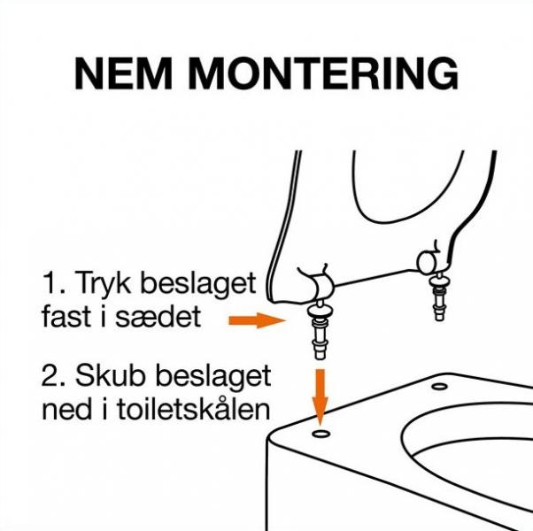 Pressalit 754 toilets&aelig;de m/soft close og propbeslag - Hvid
