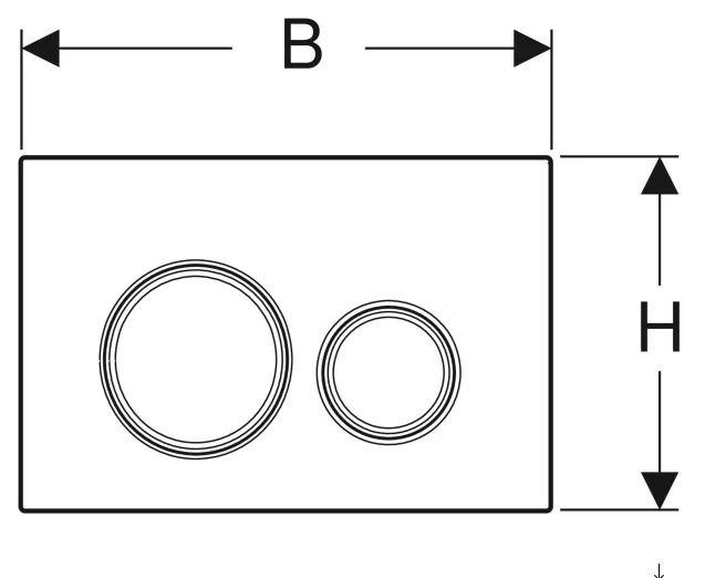 Geberit Sigma 50 Round betjeningsplade - Hvid/Sort krom