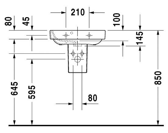 Duravit Happy D.2 50 h&aring;ndvask t/v&aelig;g