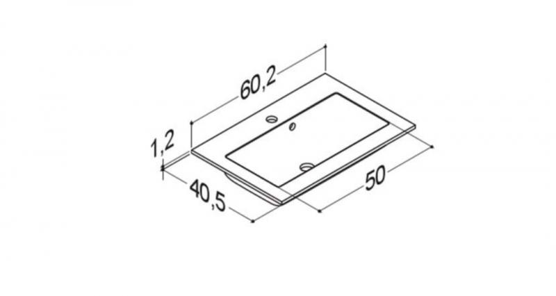 Dansani Shape Solid 60 m&oslash;belvask - 1 hanehul - Hvid mat