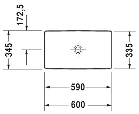 Duravit Durasquare 60 fritst&aring;ende bowlevask - Uden hanehul - Wondergliss