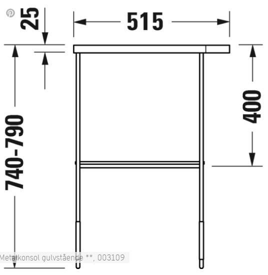 Duravit DuraSquare 45 møbelpakke inkl. mat sort metalkonsol Duravit DuraSquare 45 møbelpakke inkl. mat sort metalkonsol
