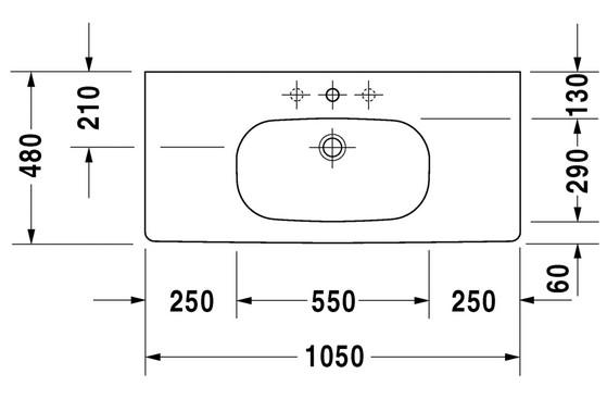 Duravit D-Code 105 møbelvask Duravit D-Code 105 møbelvask