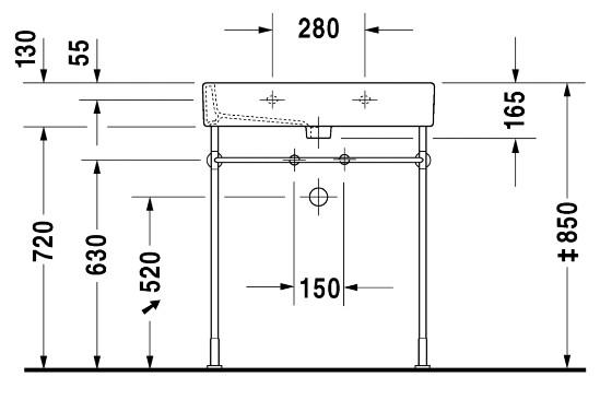 Duravit Vero 70 h&aring;ndvask t/v&aelig;g eller m&oslash;bel