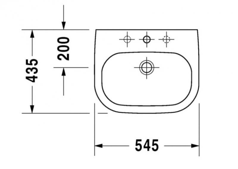 Duravit D-Code 54 h&aring;ndvask t/nedf&aelig;ldning