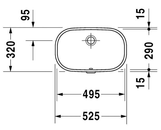 Duravit D-Code 49 h&aring;ndvask t/underlimning - Uden hanehul