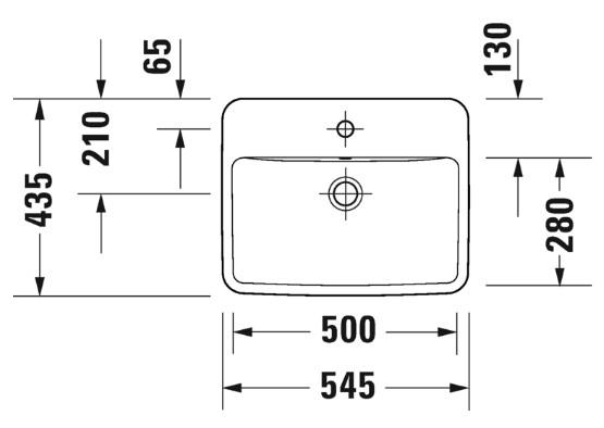 Duravit No. 1 55 h&aring;ndvask t/nedf&aelig;ldning - 1 hanehul