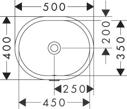 hansgrohe Xuniva U 45 håndvask t/underlimning - Med overløb - Uden hanehul hansgrohe Xuniva U 45 håndvask t/underlimning - Med overløb - Uden hanehul