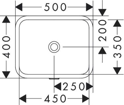 hansgrohe Xuniva Q 45 håndvask t/underlimning - Med overløb - Uden hanehul hansgrohe Xuniva Q 45 håndvask t/underlimning - Med overløb - Uden hanehul