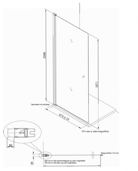 Alterna Vetro niched&oslash;r 70 cm - Klar glas/matkrom