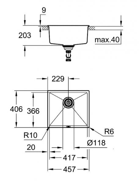 Grohe K700U k&oslash;kkenvask i komposit