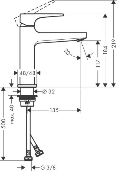 Hansgrohe Metropol 110 armatur m/push-open bundventil - Mat sort Hansgrohe Metropol 110 armatur m/push-open bundventil - Mat sort