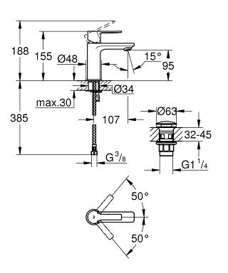 Grohe Lineare New håndvaskarmatur m/push open bundventil - Krom Grohe Lineare New håndvaskarmatur m/push open bundventil - Krom
