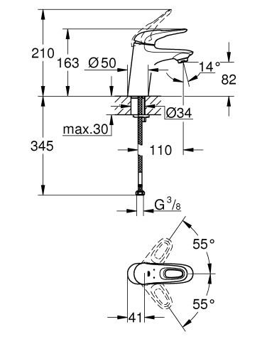 Grohe Eurostyle håndvaskbatteri - Krom Grohe Eurostyle håndvaskbatteri - Krom