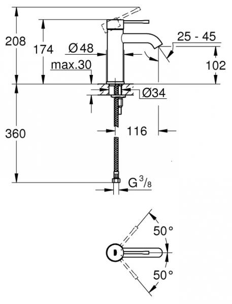 Grohe Essence New håndvaskarmatur u/bundventil - Poleret warm sunset Grohe Essence New håndvaskarmatur u/bundventil - Poleret warm sunset