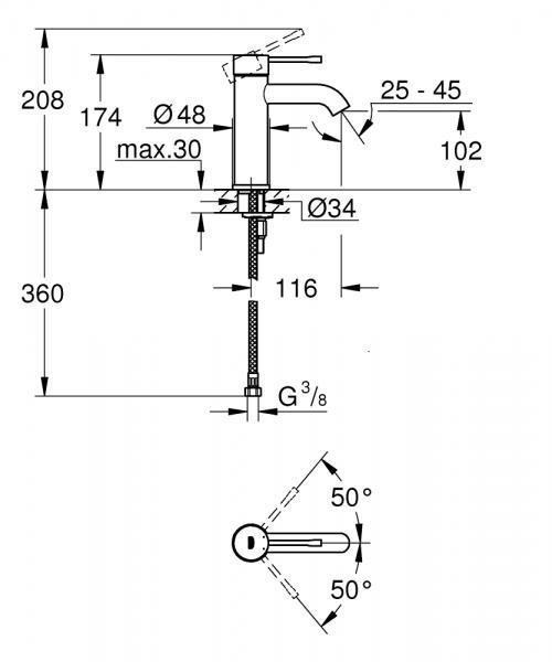 Grohe Essence New håndvaskarmatur u/bundventil - Børstet warm sunset Grohe Essence New håndvaskarmatur u/bundventil - Børstet warm sunset