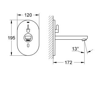 Grohe Eurosmart CE ber&oslash;ringsfrit armatur til indbygning - Krom