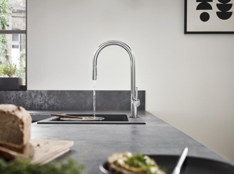 hansgrohe Talis M54 k&oslash;kkenarmatur m/C-tud og udtr&aelig;k - Krom