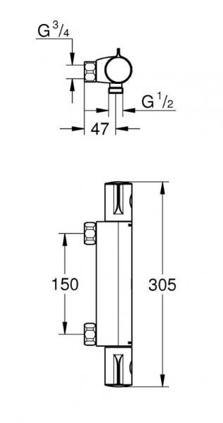 Grohe Grohtherm 800 brusetermostat Grohe Grohtherm 800 brusetermostat