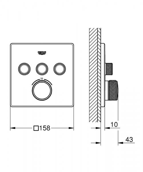 Grohe SmartControl indbygningsarmatur med 3 udtag - Krom Grohe SmartControl indbygningsarmatur med 3 udtag - Krom