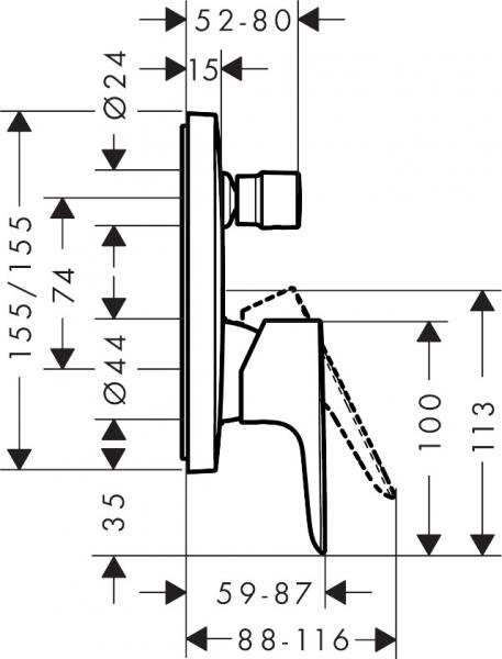 hansgrohe Talis E kar- og brusearmatur t/indbygning - Krom
