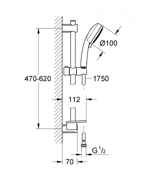 Grohe Vitalio Comfort 100 IV bruses&aelig;t - Krom