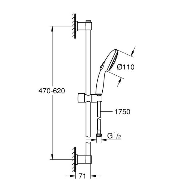 Grohe Vitalio Start 110 bruses&aelig;t 2 sprays m/WaterSaving