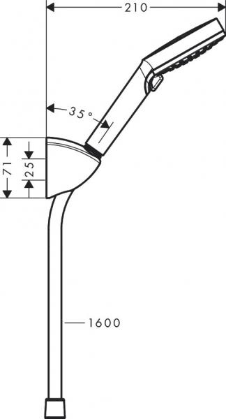 hansgrohe Vernis Blend h&aring;ndbruser Vario m/EcoSmart, holder og 160 cm  bruseslange - Krom