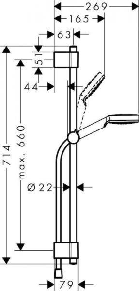 hansgrohe Crometta Vario/Varia 100 bruses&aelig;t - Krom