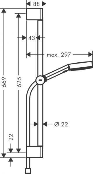 Hansgrohe Pulsify Select S 3jet Relaxation bruses&aelig;t - Mat hvid