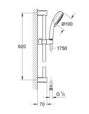 Grohe New Tempesta Cosmopolitan 100 ECO bruses&aelig;t - 3 Spray