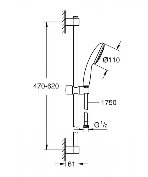 Grohe Tempesta 110 bruses&aelig;t 1 spray Eco - Krom