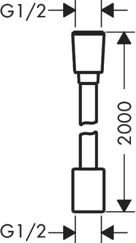 hansgrohe Designflex bruseslange i tekstil 2000 mm - Mat sort hansgrohe Designflex bruseslange i tekstil 2000 mm - Mat sort