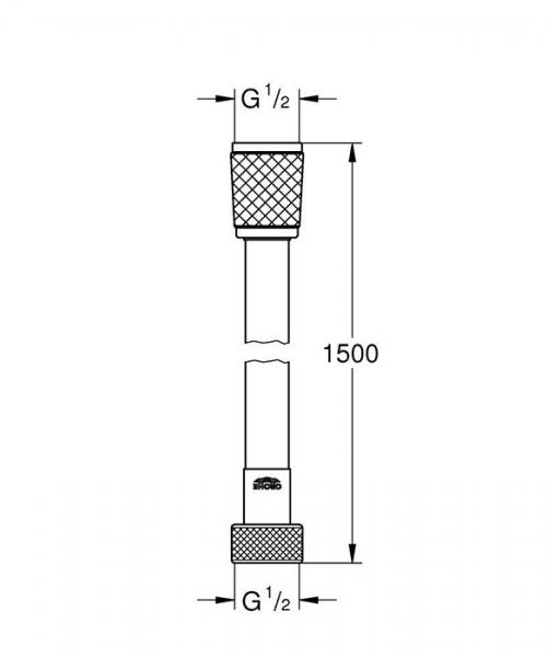 Grohe VitalioFlex Trend bruseslange 1500mm - Mat sort Grohe VitalioFlex Trend bruseslange 1500mm - Mat sort