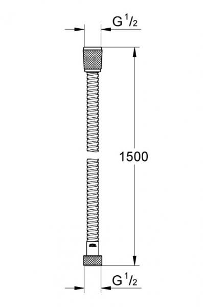Grohe VitalioFlex bruseslange metal 1,5m - Mat sort Grohe VitalioFlex bruseslange metal 1,5m - Mat sort