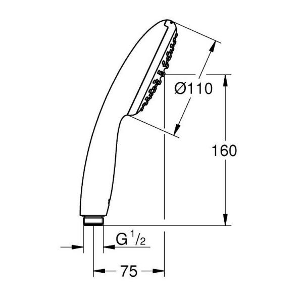 Grohe Vitalio Start 110 håndbruser 1 spray m/Water Saving Grohe Vitalio Start 110 håndbruser 1 spray m/Water Saving