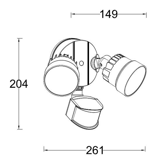 Lutec Security Shrimp II udendørslampe m/sensor Lutec Security Shrimp II udendørslampe m/sensor