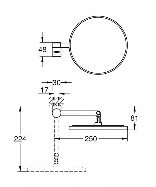 Grohe Selection kosmetikspejl - Børstet cool sunrise Grohe Selection kosmetikspejl - Børstet cool sunrise
