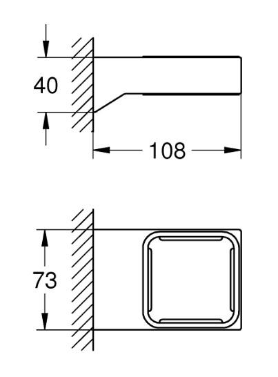 Grohe Selection Cube holder til sæbedispenser, sæbeskål og glas Grohe Selection Cube holder til sæbedispenser, sæbeskål og glas