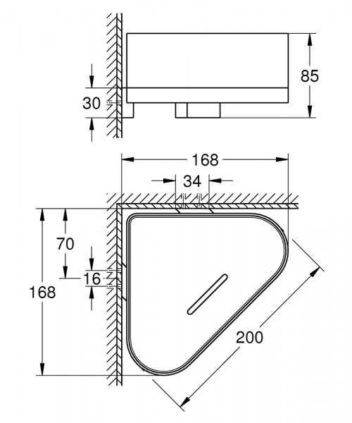 Grohe Selection kurv til hjørnemontage - Poleret hard graphite Grohe Selection kurv til hjørnemontage - Poleret hard graphite