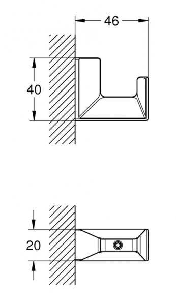 Grohe Selection Cube håndklædekrog - Krom Grohe Selection Cube håndklædekrog - Krom