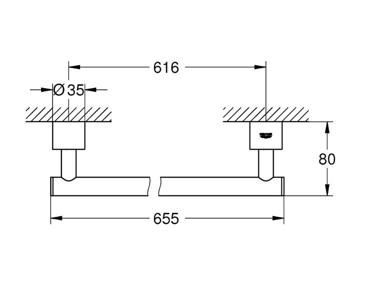 Grohe Atrio håndklædestang - Steel Grohe Atrio håndklædestang - Steel