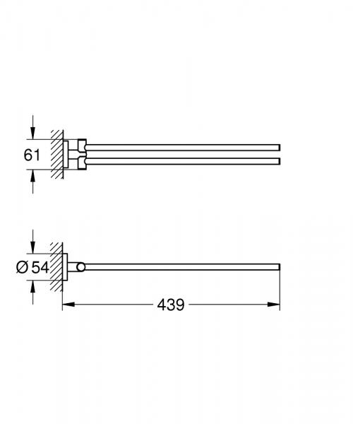 Grohe Essentials håndklædeholder - Børstet hard graphite Grohe Essentials håndklædeholder - Børstet hard graphite