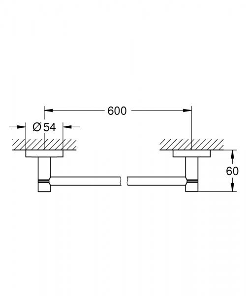 Grohe Essentials håndklædestang - 600 mm - Poleret hard graphite Grohe Essentials håndklædestang - 600 mm - Poleret hard graphite