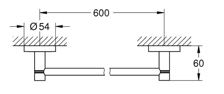 Grohe Essentials h&aring;ndkl&aelig;destang - 600 mm - Steel