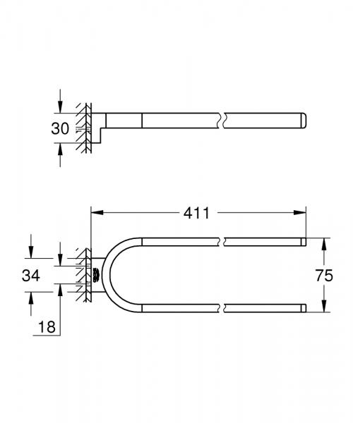 Grohe Selection h&aring;ndkl&aelig;deholder - 360 mm - Krom