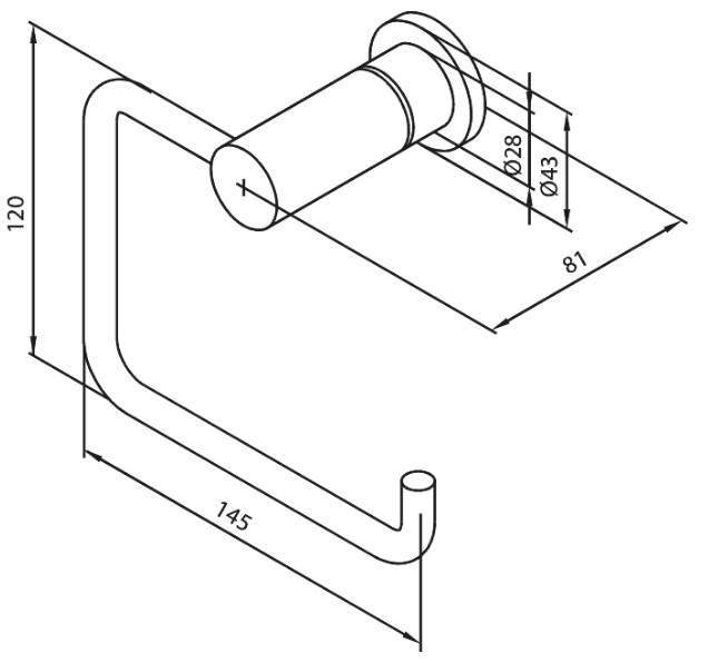 Damixa Silhouet toiletpapirholder - Matsort Damixa Silhouet toiletpapirholder - Matsort